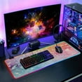 thumbnail image 6 of Large RGB Gaming Mouse Pad Led Glowing Mousepad Non-Slip Rubber Base 13 Light Modes 35.4x15.7 Starry Sky and Star, 6 of 6