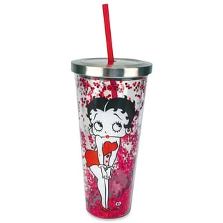 24OZ/710ml Water Cup With Straw Glitter Double Wall Wavy Edge
