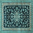 thumbnail image 1 of Ahgly Company Indoor Square Medallion Light Blue Traditional Area Rugs, 8' Square, 1 of 4