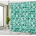 thumbnail image 4 of Ambesonne Mid Century Shower Curtain, Retro Round Mosaic Art, 69"Wx70"L, Jade Green, 4 of 4
