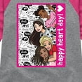 thumbnail image 3 of Barbie - Happy Heart Day - Toddler And Youth Girls Raglan Graphic T-Shirt, 3 of 5