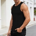 thumbnail image 6 of BVnarty Men's Solid Color Crew Neck Sleeveless Tank Top with Chest Pocket Detail Casual Summer Daily Wear Gym Workout Breathable Top Black XL, 6 of 7