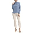 thumbnail image 2 of INSPIRE CHIC Women's Elegant Stand Collar Work Office Long Sleeve Blouse Shirts L Blue Gray, 2 of 6