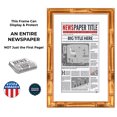 thumbnail image 2 of 11x17 Newspaper Frame With Mat Solid Wood - Matte Gold Bamboo Finish - Matches Any Decor - Size, 2 of 7