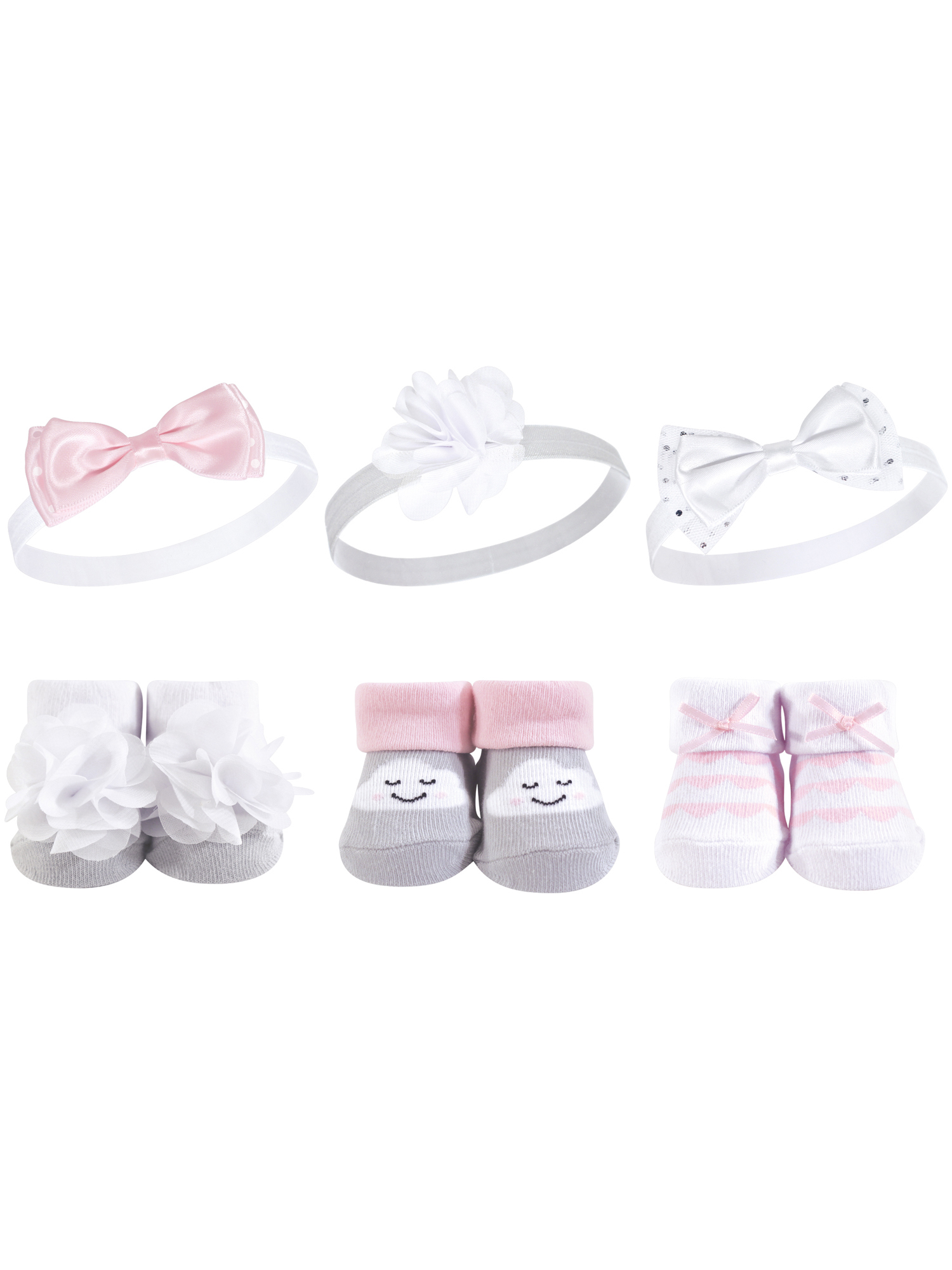 Hudson Baby Headbands and Socks, 6pc Set (Baby Girls)