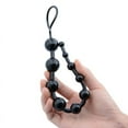 thumbnail image 4 of Anal Beads Long Hard Silicone Butt Adult Flexible Increasing Size String Black, 4 of 5