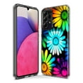 thumbnail image 3 of MUNDAZE Samsung Galaxy A33 Neon Rainbow Daisy Glow Colorful Daisies Baby Blue Pink Yellow White Double Layer Phone Case Cover, 3 of 5