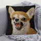 thumbnail image 5 of Bonita funda de cojín decorativa con bordado amarillo de 45 cm | Suave y con pelusa corta para sofá, dormitorio, sala de estar, decoración del hogar, 5 of 6