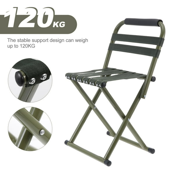 WEUVEB 1 Pce Tabouret Pliable Résistant à l'Abrasion pour Camping en Plein Air et Pique-Nique 11.8x13.8x10.8 Po