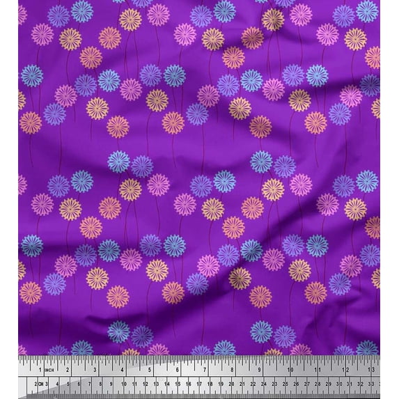 Soimoi Velvet Fabric Artistic Floral Printed Craft Fabric by The Yard 58 Inch Wide