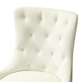 thumbnail image 6 of Home Office Computer Desk Chair Velvet Tufted Wingback Upholstered Task Rolling Chairs Swivel Adjustable Nailhead White Ivory, 6 of 11