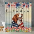thumbnail image 2 of Freedom Brittany Spaniel on Independence Day 4th of July Shower Curtain Brittany Dog Lover Gifts Idea Waterproof Bathroom Bathtub Curtain - 01005, 2 of 5