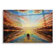 thumbnail image 1 of Epic Art 'Boat Sunset ' by Jan Kasparec, Acrylic Glass Wall Art, 16"x12", 1 of 3