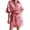 Dusty Pink, variant on Women's Embroidered Tie Waist Shirt Dress with Buttoned Front Belted Silhouette 100% Polyester Everyday Wear Style