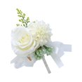 thumbnail image 3 of 1 broche de flores simuladas de tela para boda, delicado ramillete de novia, broche de flores realista para vestido de novia, para novio, vestido blanco., 3 of 7