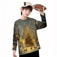 thumbnail image 6 of Boys Girls Christmas Top Kids' Christmas Tree Printed T-shirt Long Sleeve Crew Neck Pullover Festive Holiday Shirt, 6 of 7