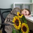 thumbnail image 3 of Farmhouse Sunflower Throw Blankets, Positive Quotes Thankful Grateful Soft Fleece Blanket Decorative for Home Sofa Couch Chair Living Bedroom, 30x40 Inches,, 3 of 9