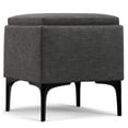 thumbnail image 3 of Simpli Home Natasha 18" WD Square Storage Ottoman with Tray in Slate Gray Polyester Linen, 3 of 11