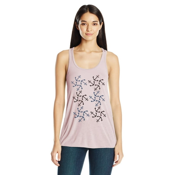 Women's Anchors Printed Flowy Racerback Tank Top