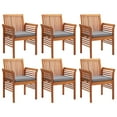 thumbnail image 4 of vidaXL 7 Piece Patio Dining Set with Cushions Solid Acacia Wood, 4 of 9
