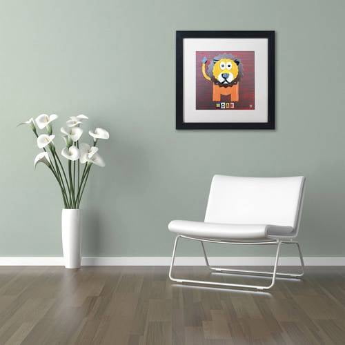Trademark Fine Art ''Roar The Lion'' by Design Turnpike 16" x 16" White Matted Black Frame