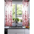 thumbnail image 2 of Pink Red Eucalyptus Leaves Sheer Curtains 54 Inch Length 2 Panels Set for Living Room/Bedroom, Watercolor Spring Summer Botanical Kitchen Curtains Grommet Curtains Window Treatments 42"x54"x2, 2 of 7
