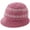 Pink2, variant on Bucket Hat for Women Knitted Plush Fisherman Hat Ear Protection Warm Bowler Hat Fashion Color Block Arrow Design