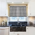 thumbnail image 5 of Yayeee Kitchen Curtains Tier Pair Light Filtering 27"x36" Rod Pocket Short Cafe Window Panel, Black and White Geometric, 5 of 7