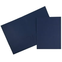 JAM Paper Linen Two Pocket Folders, Navy Blue, 9 x 12, 100/Pack