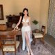 thumbnail image 2 of Conjunto de Bikini dividido para mujer, traje de baño Sexy de malla con cuello Halter y espalda descubierta, trajes de baño sólidos, estilo playero, vacaciones en aguas termales, Chic Ins, 2 of 5
