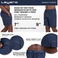 thumbnail image 2 of Layer 8 Mens Shorts-2 Pack Woven Athletic Workout Shorts With Zip Back Pockets, 2 of 7