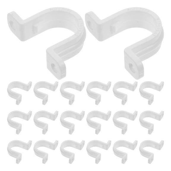 GOOHOCHY 20pcs Tube Strap Clamps PVC White Maintenance Workers Indoor Use