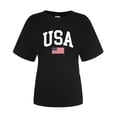 thumbnail image 6 of MESSIYO Shirts for Women Graphic Tees for Women oversized summer tops for women cute graphic tees for women women blouses USA Flag Tee Shirt For Short Sleeve American Proud T Shirt Tops Black L, 6 of 6
