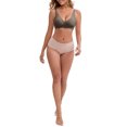 thumbnail image 2 of INSPIRE CHIC Women's Deep V-Neck Wireless Everyday Bras Adjustable Spaghetti Straps Push-Up Seamless Soft Lingerie XXL Brown, 2 of 4