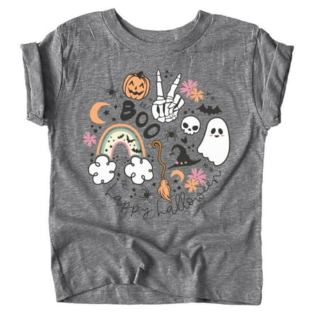 

Spooky Things Shirts and Bodysuits for Baby and Toddler Youth Girls Halloween Outfits Granite Heather Shirt 3T