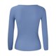 thumbnail image 3 of Gibobby Suéter Divertido Suéter de punto con cuello en U de color sólido para mujer Suéter de cuello con fondo (Azul, S), 3 of 5