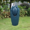 thumbnail image 2 of Teamson Home Outdoor Contemporary Vase Water Fountain with LED Lights, Blue, 2 of 7