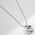 thumbnail image 4 of Stainless Steel Hammered Waved Twist Circle Open Karma Wedding Statement Pendant Necklace, 4 of 7