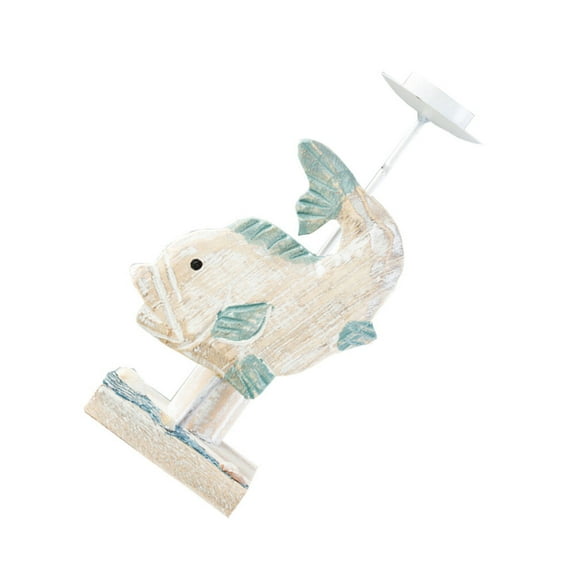 IBASETOY 1Pc White Wooden Candle Holder Decorative Mediterranean Style Candle Stand for Home Decor