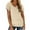 Beige, variant on MIXUE Womens Summer Tops Solid Color V Neck Short Sleeve Pullover Tshirts Streetwear,Red,XXL