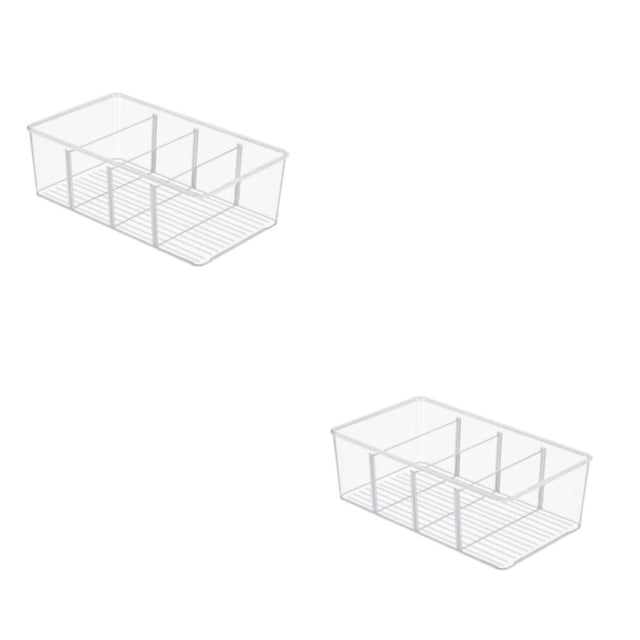 Cateissary Divided Kitchen Organizer Bin tea Storage Box for Fridge Window Kitchen Type1 NO1