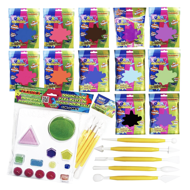 Set de 12 foamy moldeable PASCUA con estiletes y dosificador para manualidad