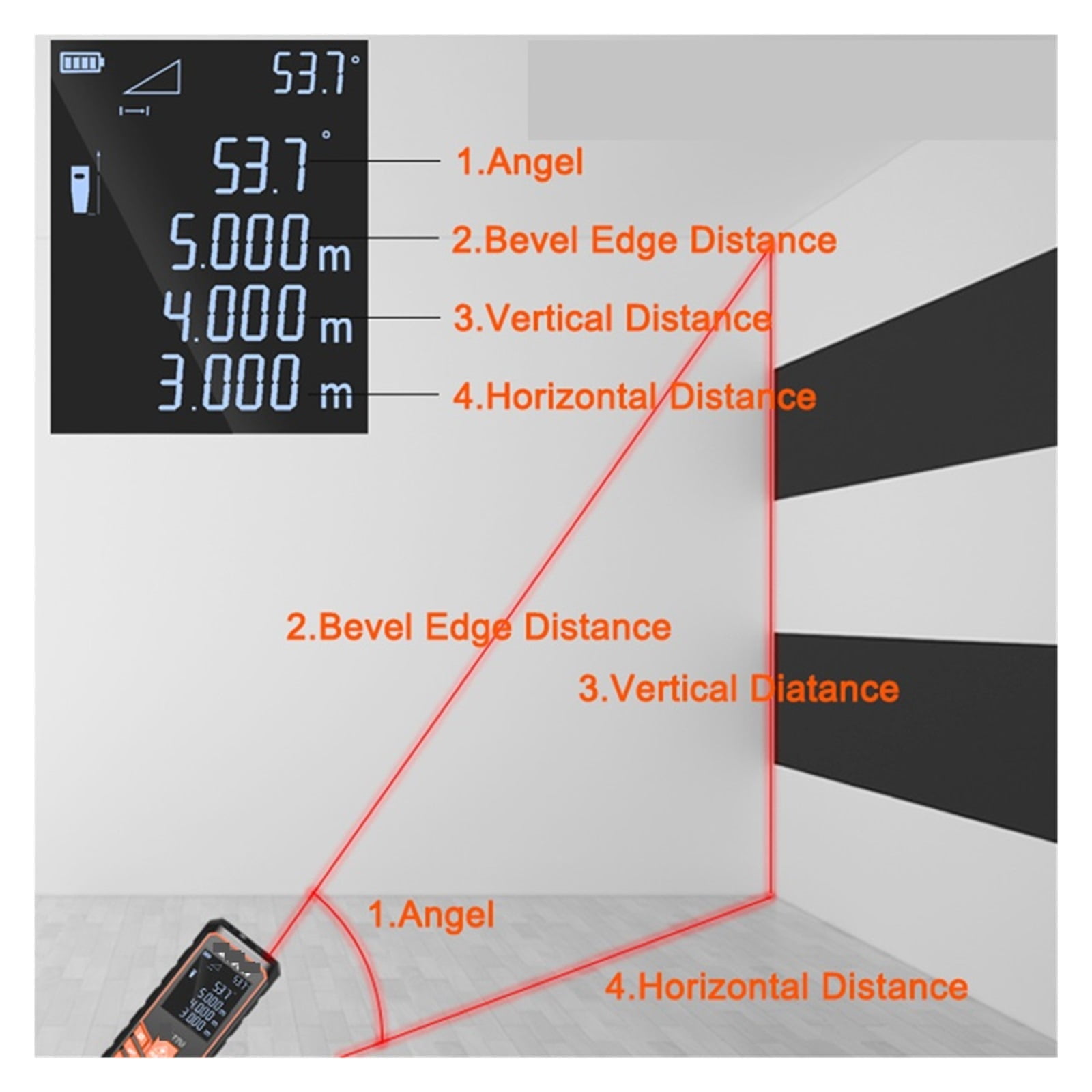 Ran Finder 66U Auto Level Distance Meter Electronic Analysis Measuring Instrument Ranfinder 40m 80m 100m 120m ,High Accuracy Position