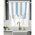 thumbnail image 5 of Blue Grey Striped Tie Up Curtains for Window, Thermal Insulated Balloon Shade Adjustable Rod Pocket Curtains Valance Panels for Kitchen Bathroom Cafe 42 x 63 Geometric Vertical Stripes Minimalist, 5 of 6