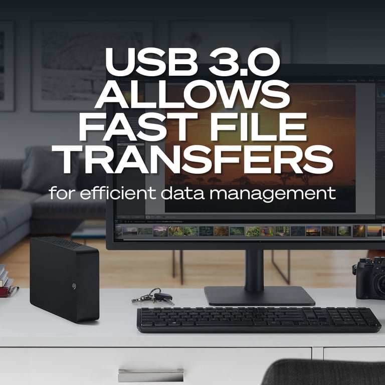 Seagate, External Hard Drive, 8TB, USB 3.0 with Rescue Data