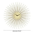 thumbnail image 4 of DecMode 19" Gold Metal Starburst Wall Clock with Black Accents, 4 of 14