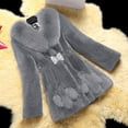 thumbnail image 2 of Women Lady Winter Warm Outwear Coat Plush Jacket Overcoat, 2 of 4