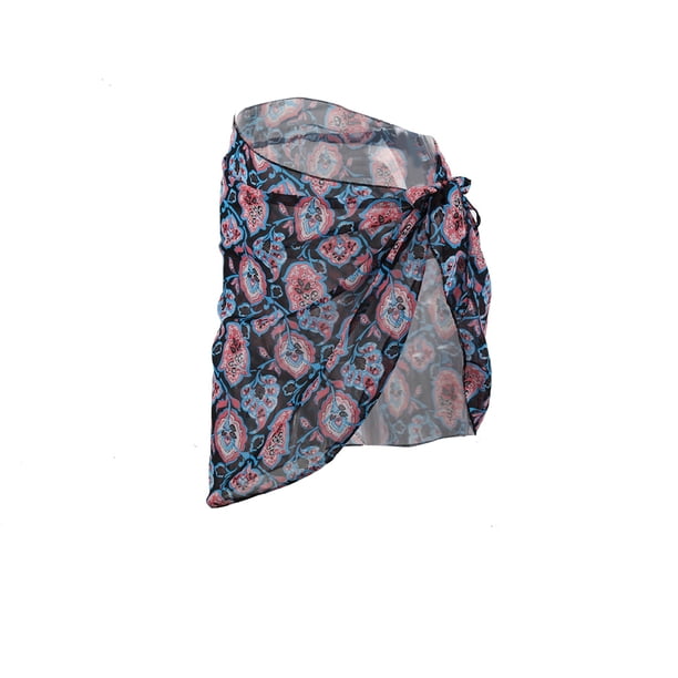 Yuarrent Sarong Coverups Traje de baño Wrap Traje de baño Protección solar Ropa de gasa con corbata abierta ajustable Traje de baño Traje de baño flor azul