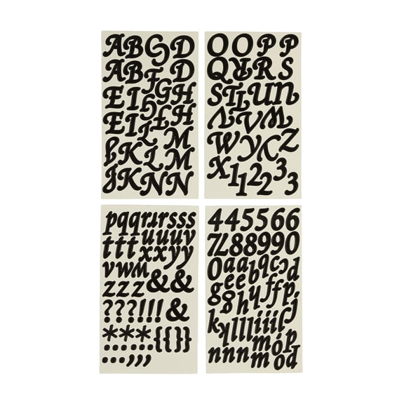Recollections Large Elegant Black Alphabet Stickers, 12 Pack