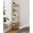 thumbnail image 5 of Hzuaneri Corner Bookcase with 5 Tier Storage, Steel And Tempered Glass, Gold, 5 of 6